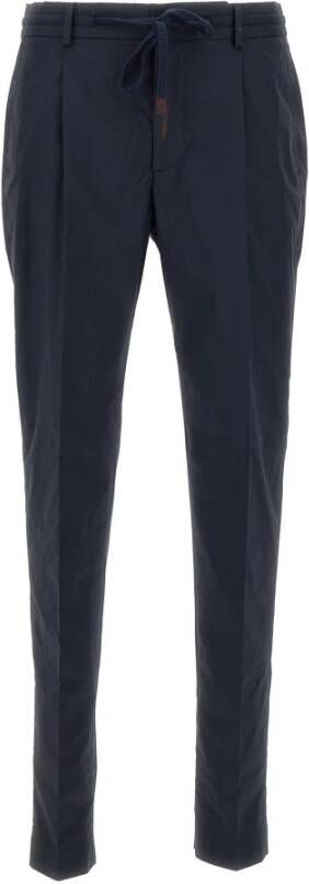 PESERICO Leather Trousers Blauw Heren