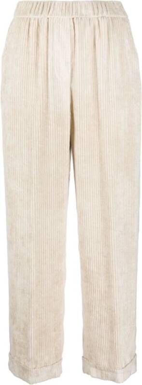 PESERICO Leather Trousers White Dames