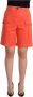 PESERICO Cargo Shorts met hoge taille Oranje 100% Katoen Oranje Dames - Thumbnail 1