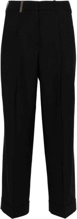 PESERICO Zwarte Broek Damesmode Aw24 Black Dames