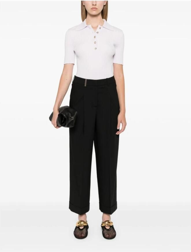 PESERICO Zwarte Broek Damesmode Aw24 Black Dames - Foto 3
