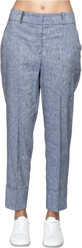 PESERICO Rechte broek Blauw Dames