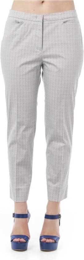 PESERICO Katoenen Jeans met Geometrisch Patroon White Dames