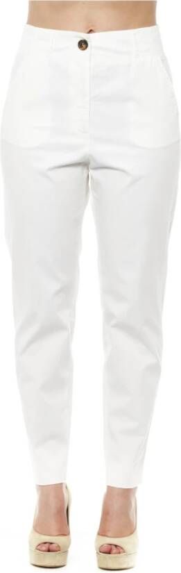 PESERICO Zachte broek met zakken White Dames