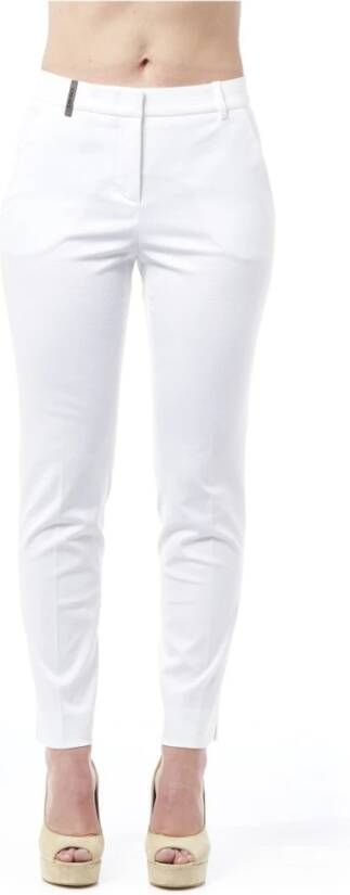 PESERICO Hoge taille katoenen jeans en broeken White Dames