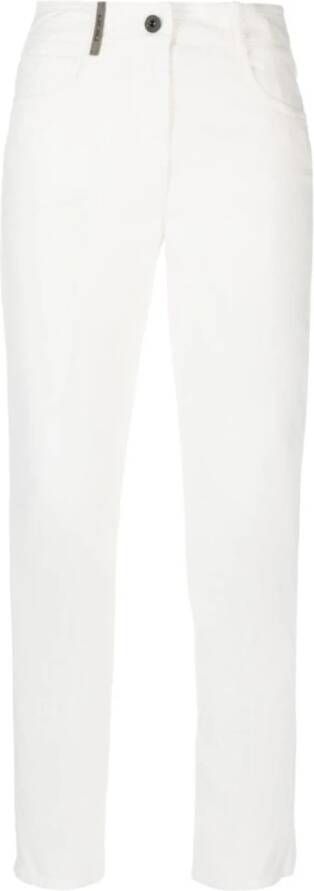 PESERICO Slim-fit Trousers Wit Dames