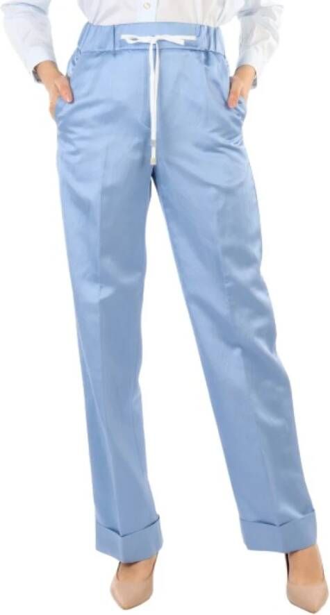 PESERICO Straight Trousers Blauw Dames