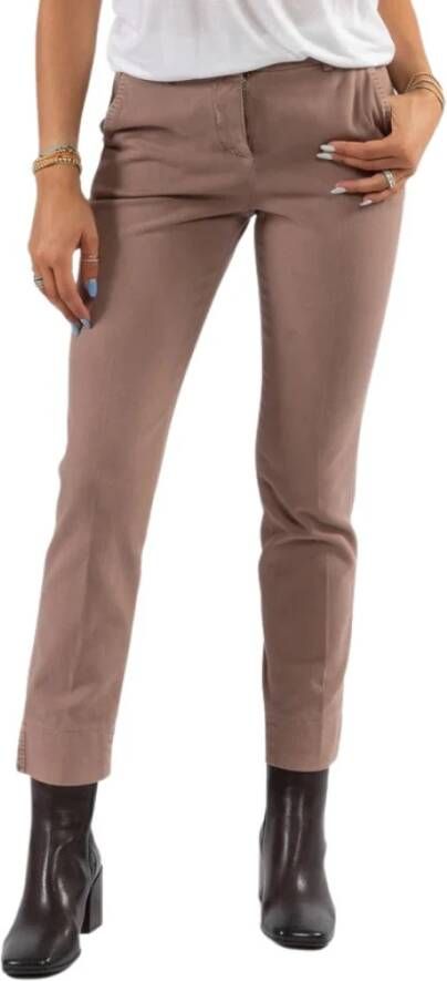 PESERICO Straight Trousers Bruin Dames