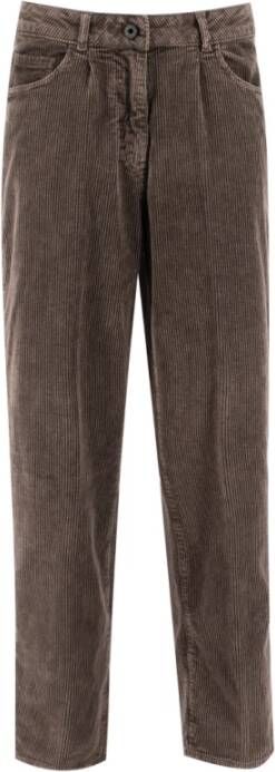 PESERICO Straight Trousers Bruin Dames