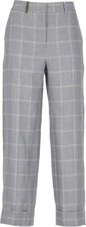 PESERICO Straight Trousers Grijs Dames