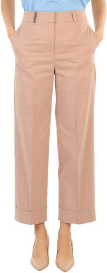 PESERICO Straight Trousers Roze Dames