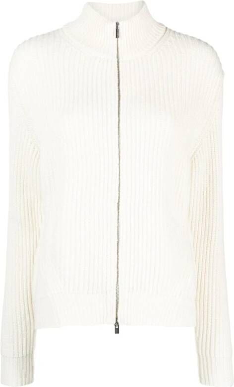 PESERICO Sweater met rits White Dames
