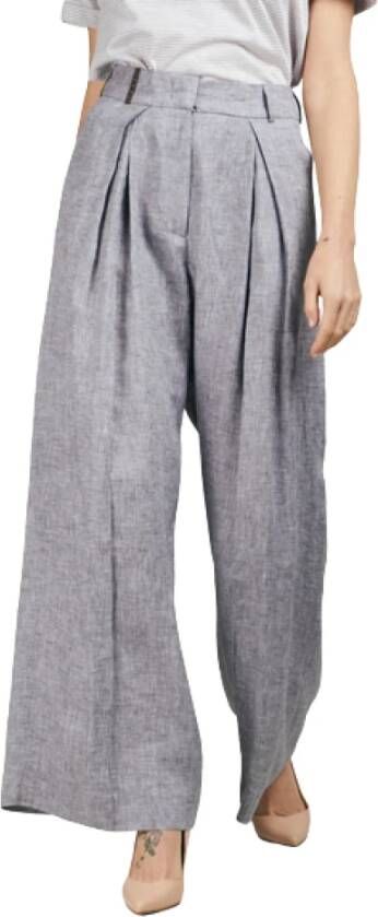 PESERICO Wide Trousers Grijs Dames