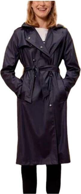 Petit Bateau Hooded trench coat Blauw Dames