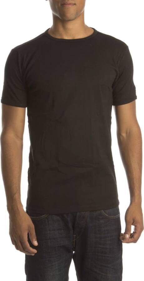 Petrol Benzine T-shirt Basic Roundeck (4Pack) Zwart Heren