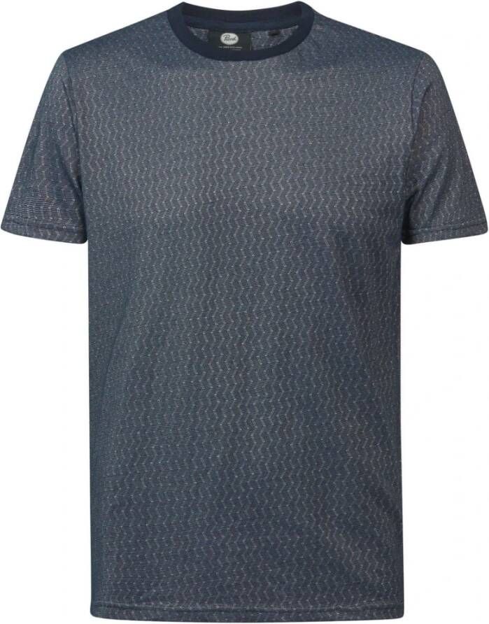 Petrol T-Shirt Zigzag Navy Blauw Heren