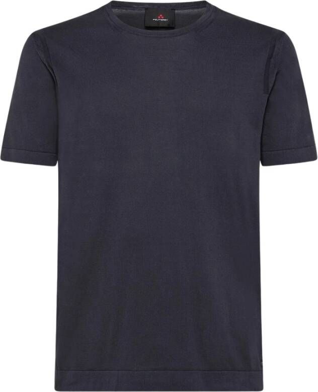 Peuterey 100% cotton knit t-shirt Blauw Heren