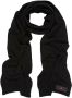 Peuterey Wollen mix gebreide sjaal met logo-dragende strip Zwart Unisex - Thumbnail 1