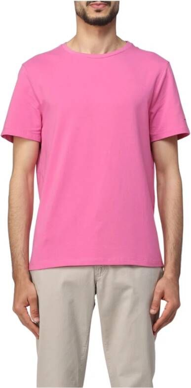 Peuterey Basis Katoenen T-Shirt Roze Heren
