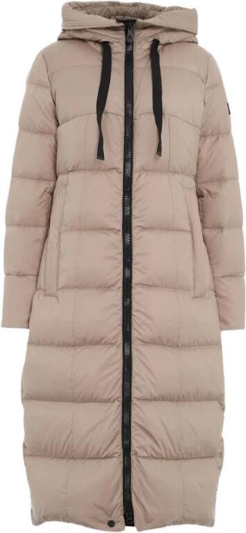 Peuterey Lang gewatteerd donsjack met gerecyclede dons Beige Dames