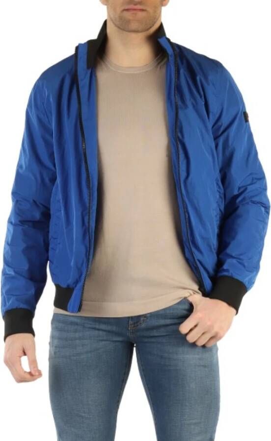 Peuterey Bomber jacket with contrasting colour inserts Blauw Heren