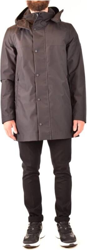 Peuterey Casual Bruine Anorak Jas Zwart Heren