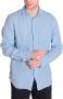 Peuterey Slim Fit Linnen Overhemd Blauw Heren - Thumbnail 3