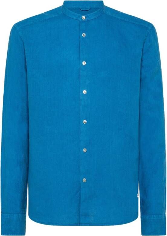 Peuterey Licht linnen overhemd Blauw Heren