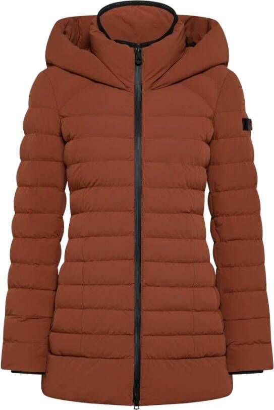 Peuterey Peach-effect bi-stretch donsjas Peach-Effect Bi-Stretch Donsjas Blue Brown Dames