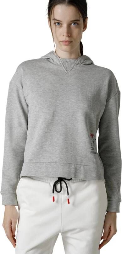 Peuterey Comfortabele fleece trui met capuchon Grijs Dames