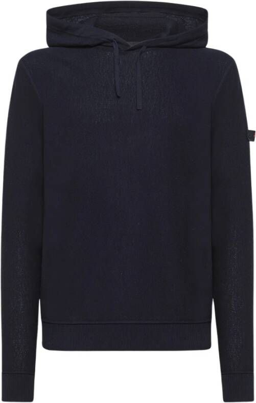 Peuterey Comfortable sweatshirt with hood and logo Blauw Heren