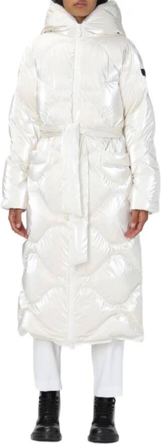 Peuterey Long down jacket with aviator-type hood Wit Dames
