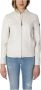 Peuterey Stijlvolle Beige Leren Jas met Rits Beige Dames - Thumbnail 2