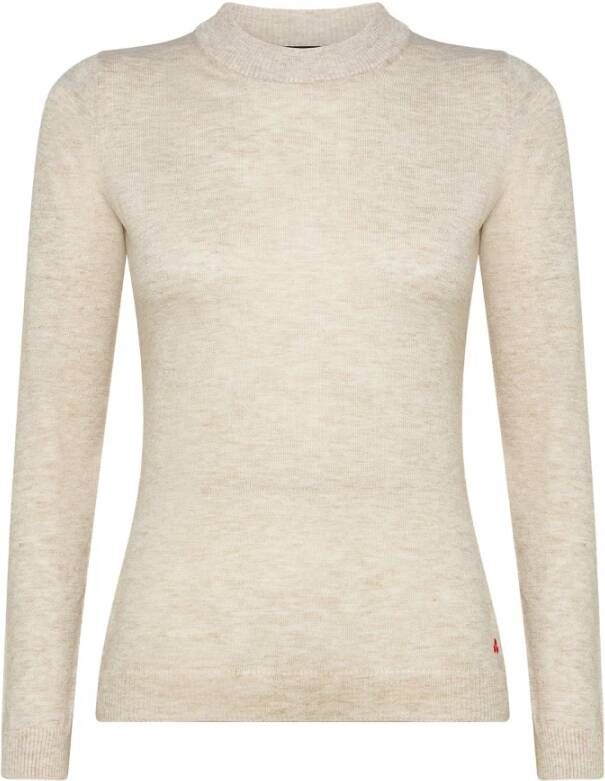 Peuterey Fijn gebreide wollen trui Beige Dames