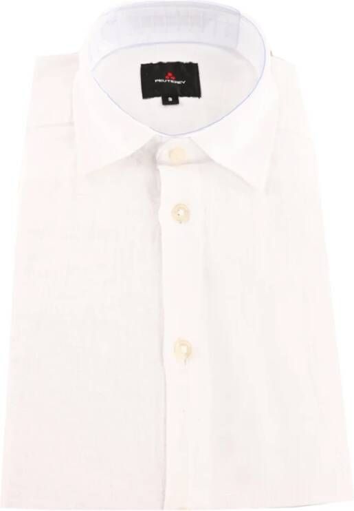 Peuterey Linen 730 Bian Heren Overhemd Wit White Heren