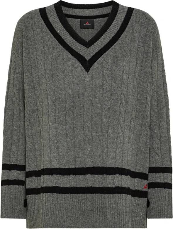 Peuterey Gekaart merino wollen trui Grijs Dames