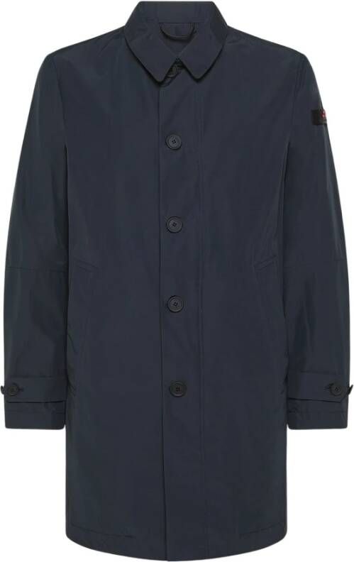 Peuterey Trench coat in laminated three-layered fabric Blauw Heren