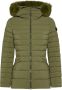 Peuterey Gestructureerde Stoffige Slim Fit Donsjas met Bont Black Green Gray Dames - Thumbnail 1
