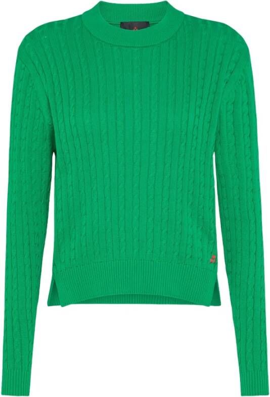 Peuterey Knitted fabric braided sweater Groen Dames