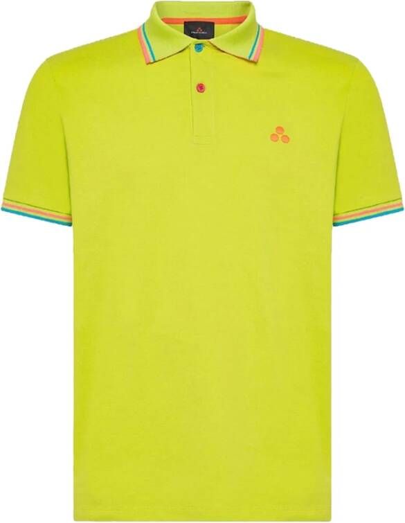 Peuterey Heren poloshirt met geribbelde kraag Yellow Heren