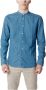 Peuterey Blauw Katoenen Lange Mouw Shirt Blue Heren - Thumbnail 1