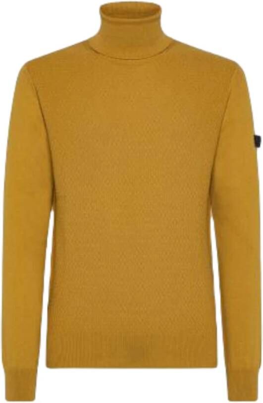 Peuterey Heren Trui met Hoge Kraag en Logomouw M Yellow Heren