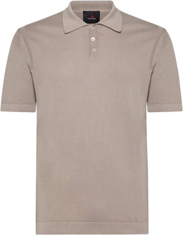 Peuterey Katoenen Gebreide Polo Shirt Grijs Heren