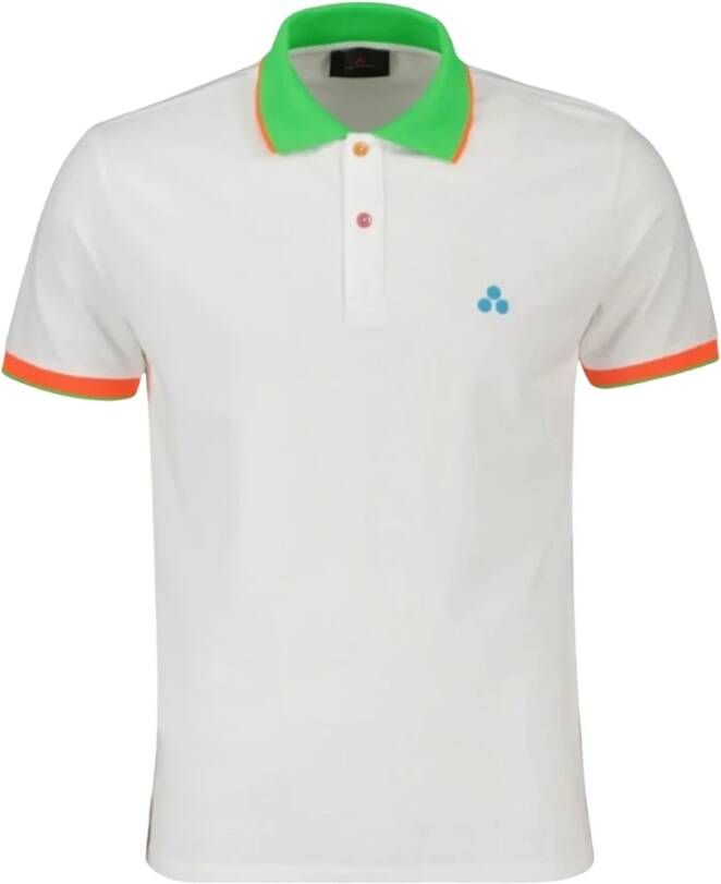 Peuterey Slim Fit Contrast Polo Shirt White Heren