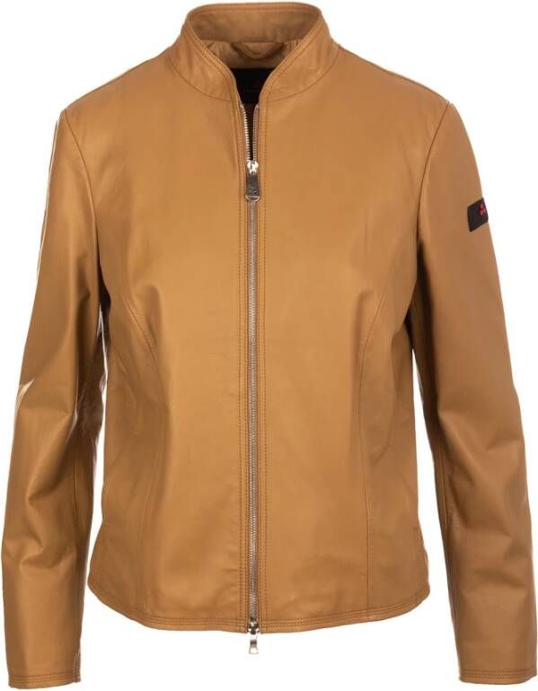 Peuterey Leather Jackets Beige Dames