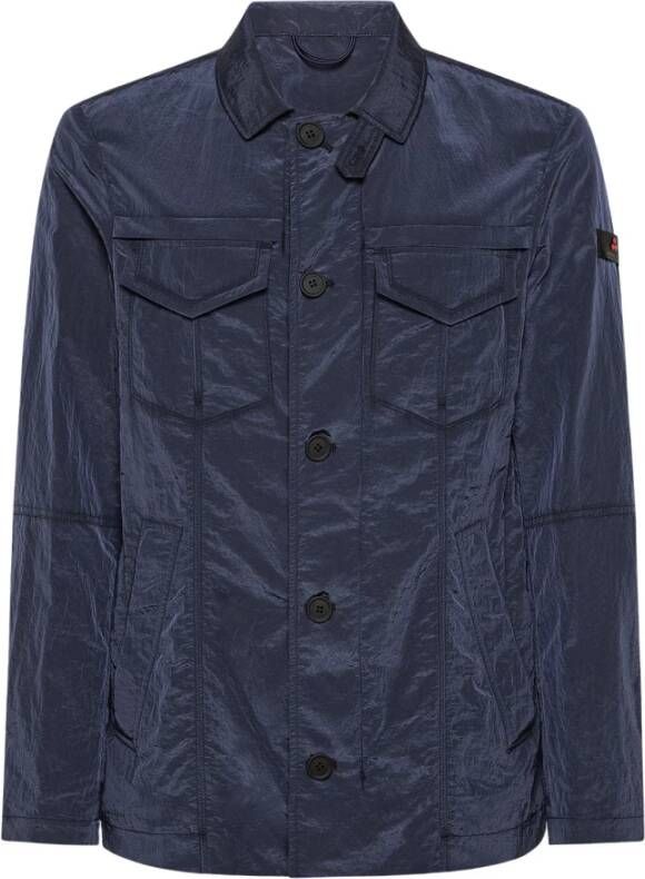 Peuterey Gerimpeld Nylon Field Jack Blauw Heren