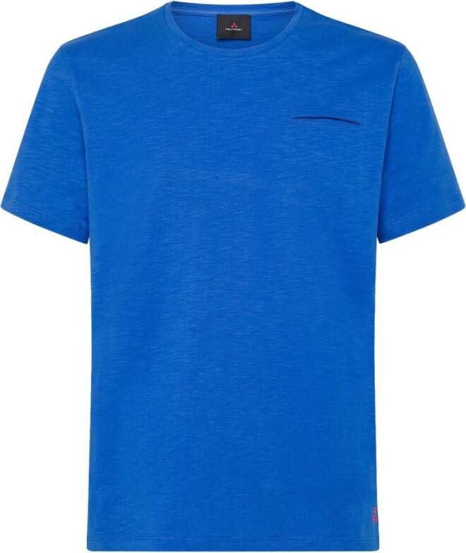 Peuterey Manderly Zak Logo Geborduurd T-Shirt Blauw Heren