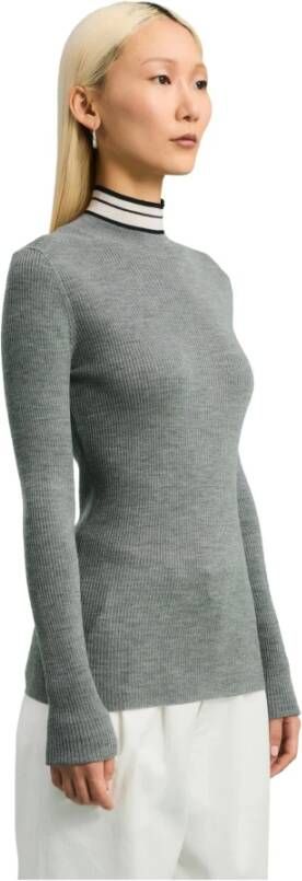 Peuterey Merinos wollen trui met contrasterende kleur strepen Gray Purple Dames