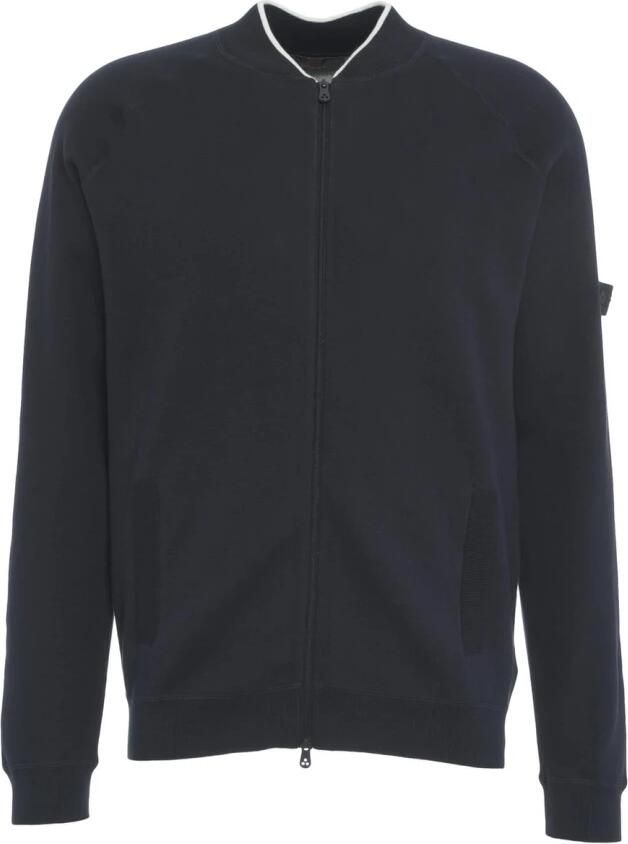 Peuterey Blauwe Sweatshirt met Afneembaar Logo Blue Heren