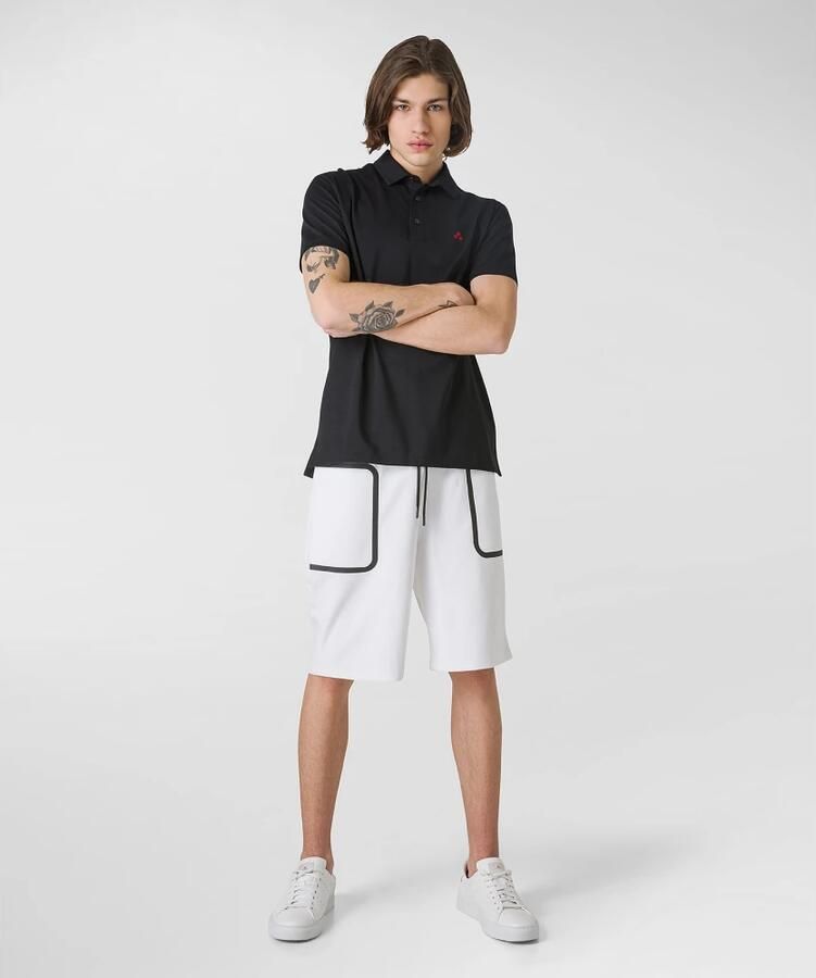 Peuterey Comfortabele katoen zijden polo shirt stijlvol Black Heren - Foto 3